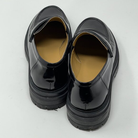 Tony Bianco Black Patent Leather Chunky Loafers Women’s Size 10 Excellent - Picture 8 of 13